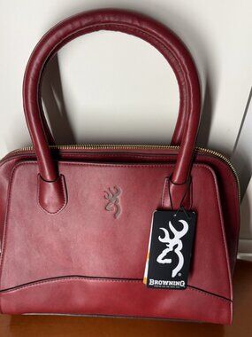 New Browning Concealed Carry Purse, CCW Gun Handbag Hazel Merlot Double Handle